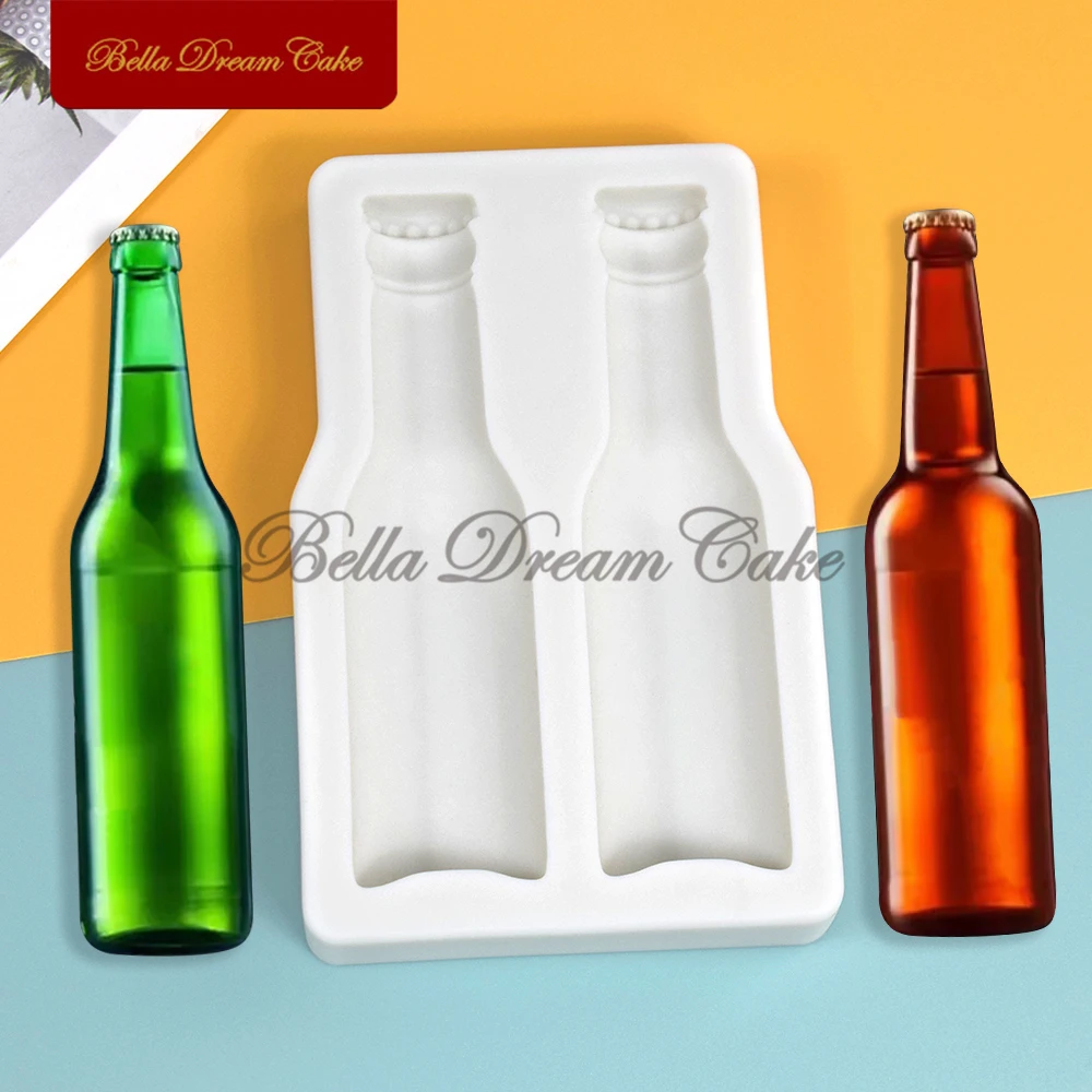 

3D Beer Bottle Design Silicone Mold Fondant Chocolate Mould Cake Decorating Tools DIY Clay Soap Model Kitchen Baking Accessories