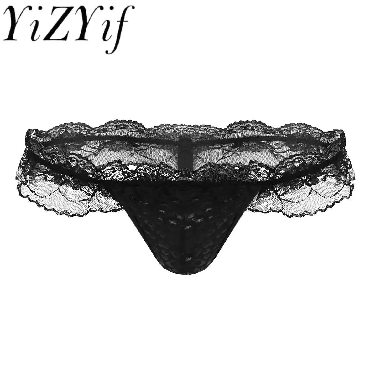 

Gay Men's Sexy Panties Crossdressing Sissy Lingerie for Men Underwear Exotic Thong G-string Ruffle Lace Jockstraps Panties Brief