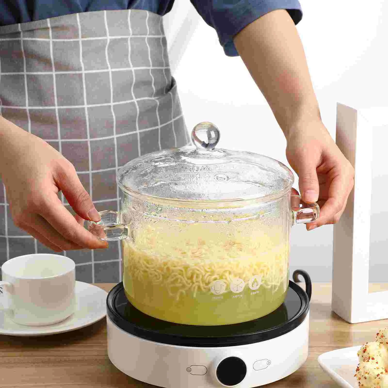 Glass Saucepan with Cover for Stovetop Cooking glass saucepan