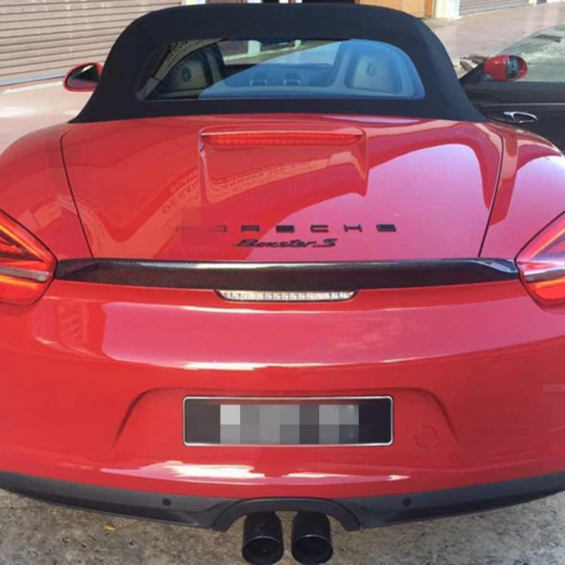 

Fit For Porsche Carbon Fiber 2013-2016 Boxster S GTS 981 Rear Wing Trunk Spoiler