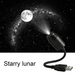 USB LED Starry Atmosphere Projector - Car Roof Interior Light for Night Decor and Romantic Galaxy Ambiance (Starry lunar)