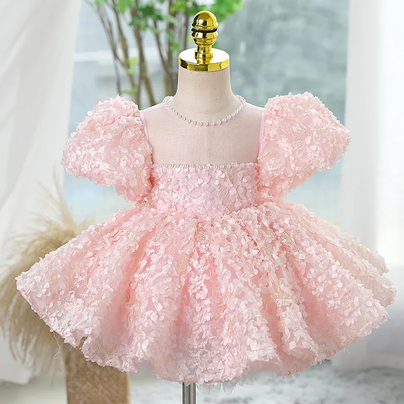 

New Young Girls Princess Dress Infant Girl Sequined Ball Gowns Child Luxury Pageant Birthday Wedding Formal Party Frocks Vestido