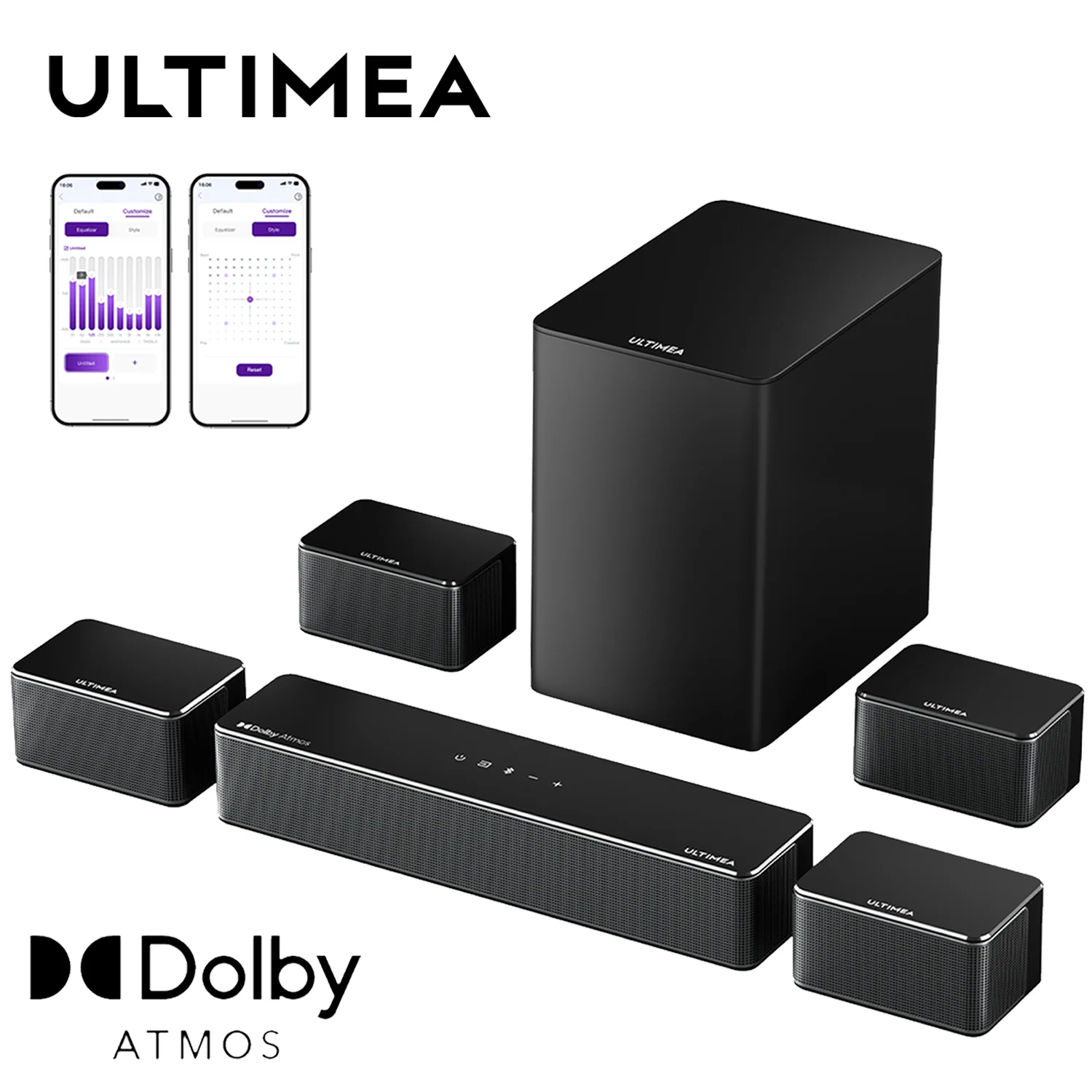 ULTIMEA 460W 7.1ch サウンドバー、Dolby Atmos&APP コントロール付き