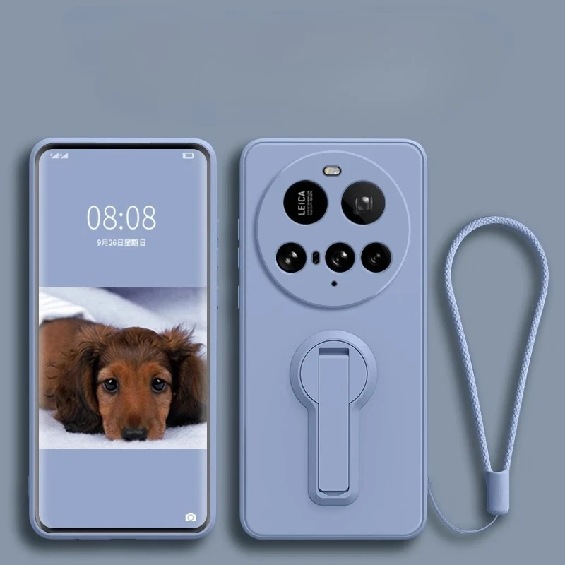 Soft Shockproof Liquid Silicone Lanyard Phone Case with Stand Function