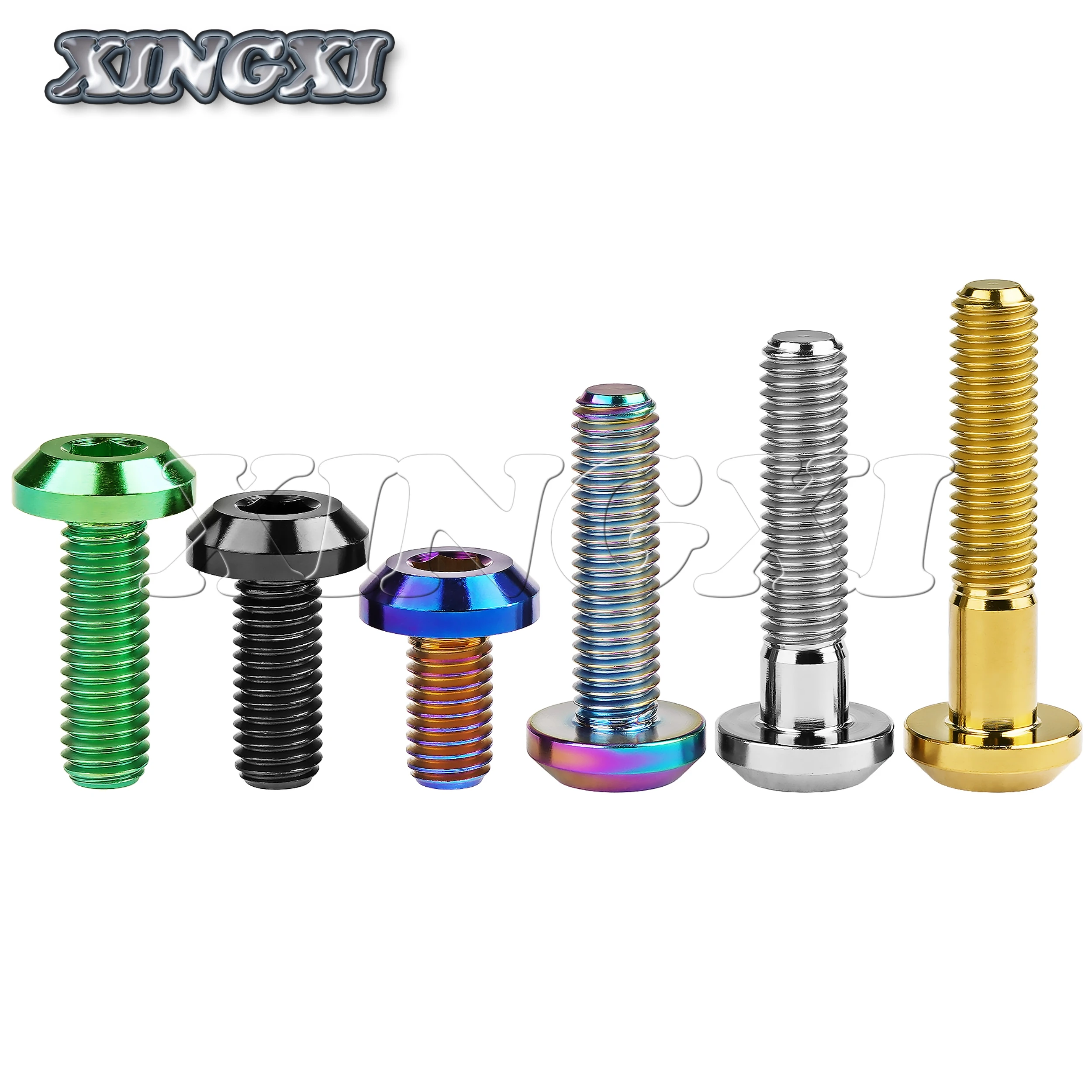 Xingxi Titanium Bolt M6/M8X12/15/20/25/30/35/40mm Allen Key Head Ti Screw For Bicycle Motorcycle Brake titanium bolts