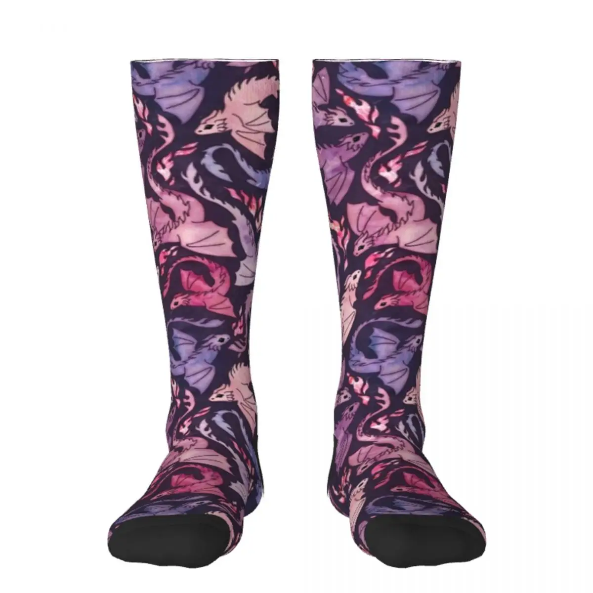 

Носки Dragon fire мужские и женские, Нескользящие дизайнерские брендовые, темно-розовые