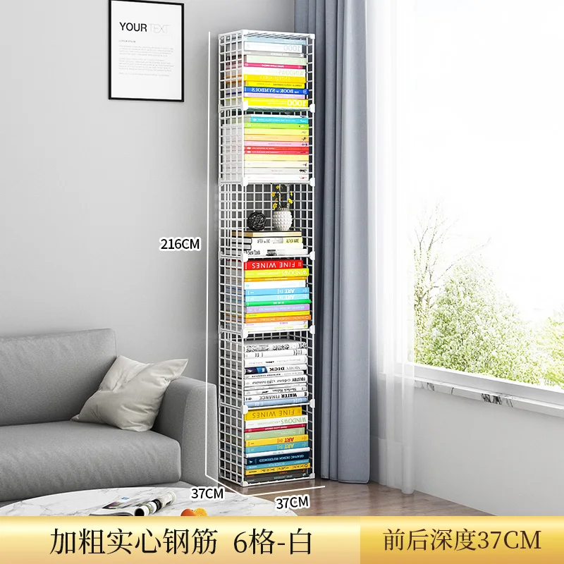 Corner Simple Narrow Bookshelf Floor To Floor Shelf Desktop Reading and Storage Corner Crevice Wall Small Bookshelf