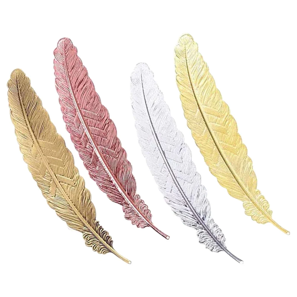 

Creative Metal Bookmarks For Kids Plumage Shaped Page Marker Office School Stationery Teacher Gift