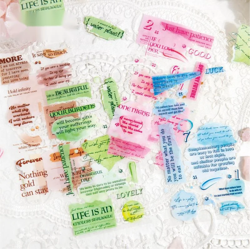 

3sheet Tickers Simple Retro English Series Scrapbooking Skateboard Planner Suitcase Graffiti Craft Stationery Stickers