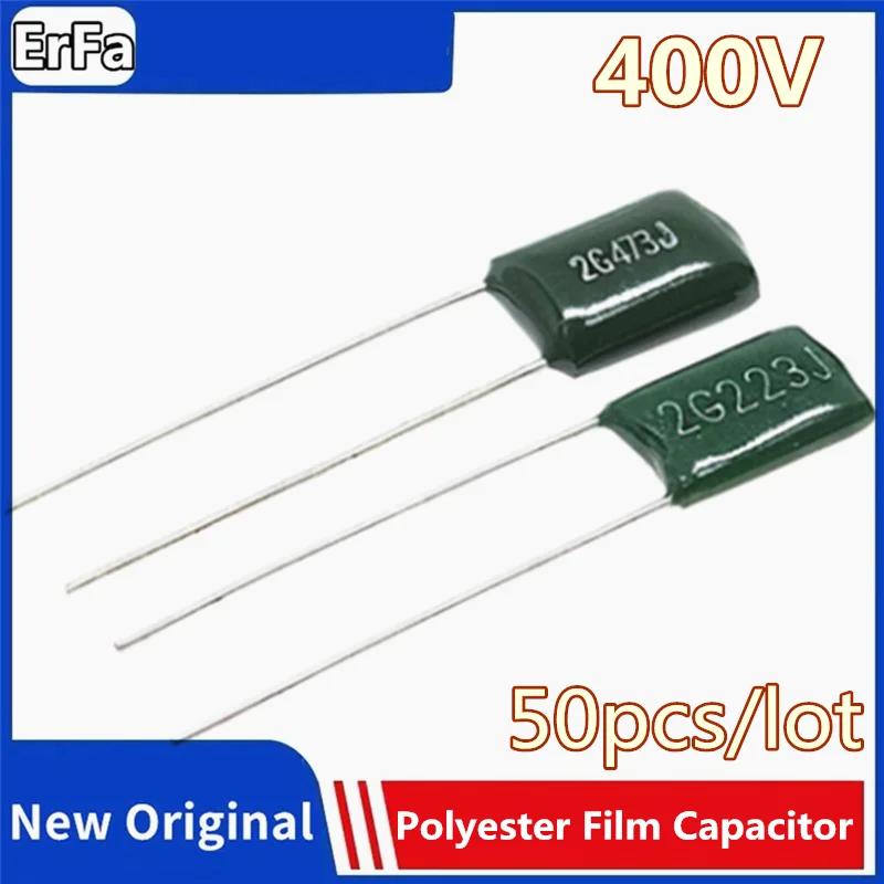 

50pcs 400V Polyester Film Capacitor 2G473J 2G222J 2G332J 2G103J 2G153J 2G223J 2G333J 2.2NF 3.3NF 10NF 15NF 22NF 33NF 47NF