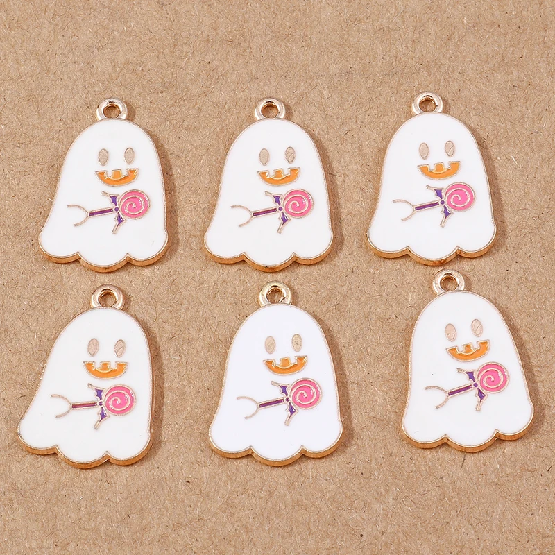 10 stücke niedlichen Emaille Halloween Kürbis Charms Anhänger für Schmuck machen DIY Ohrringe Halskette Armband Zubehör liefert – Detail 27