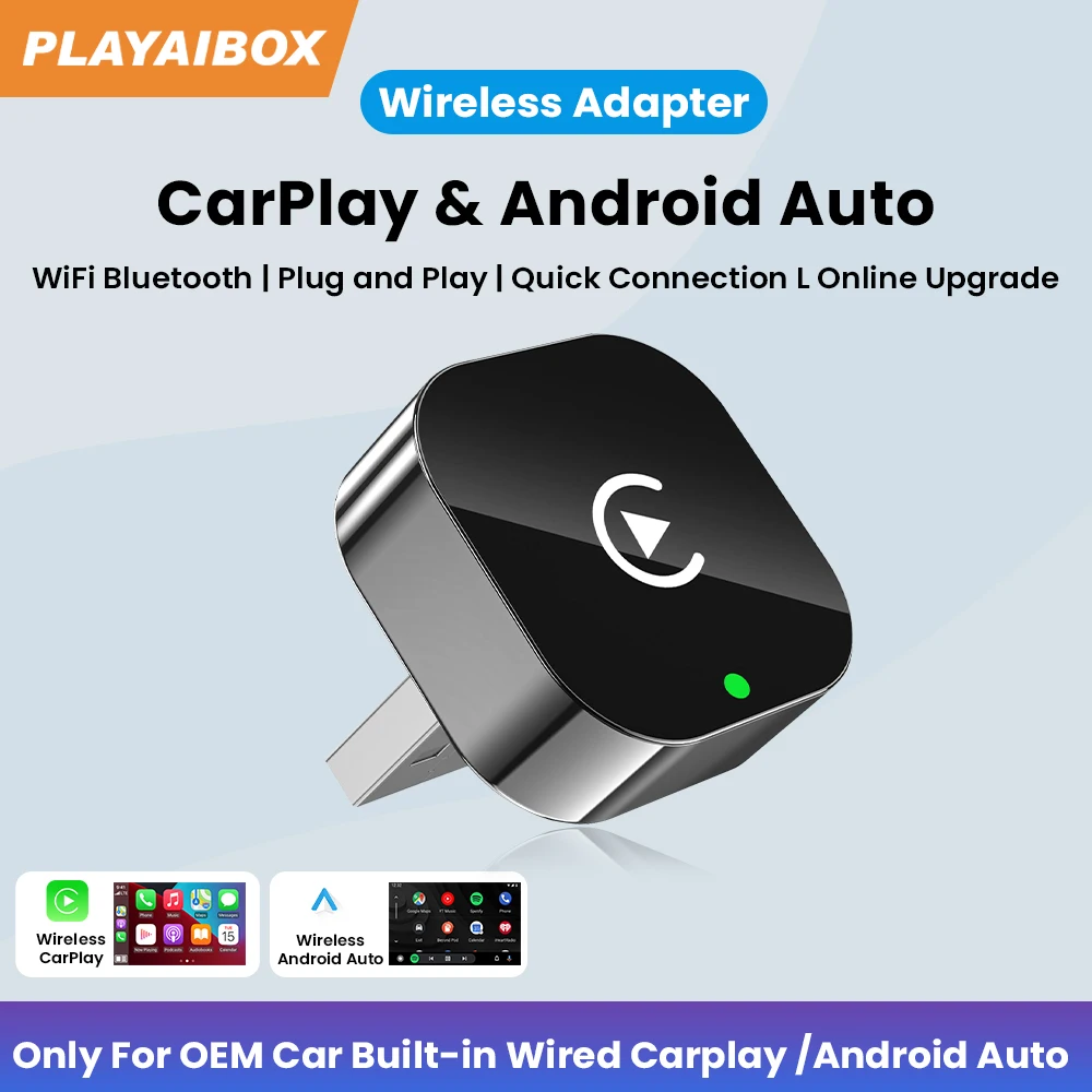 Adaptador CarPlay inalámbrico 2 en 1, Android Auto AI, caja inteligente, sistema inteligente para coche, adecuado para VW, Toyota, Nissan, Honda, Kia, Opel MG