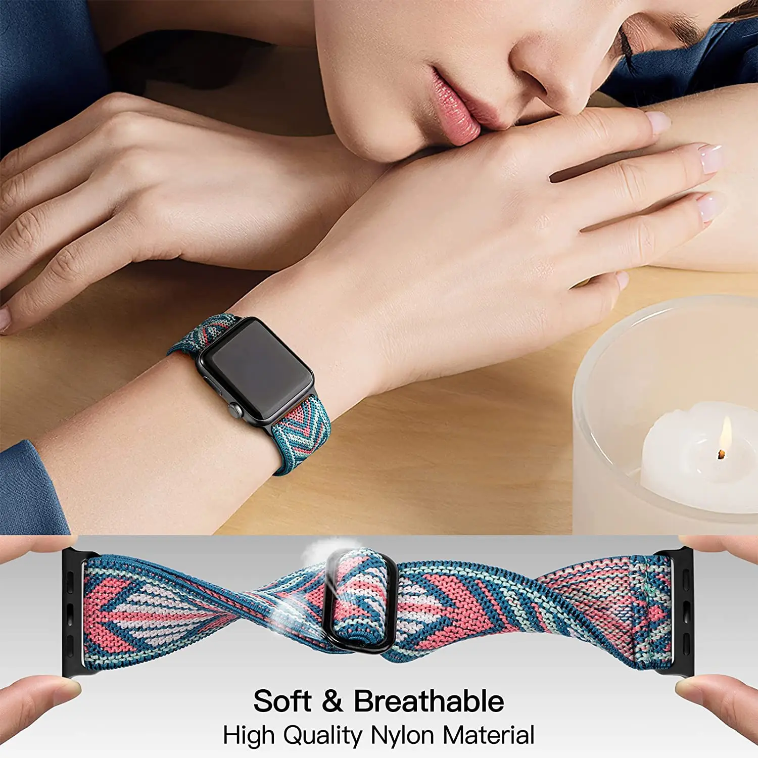 Durable Nylon Loop Sport Band for Smartwatch Wrist Straps