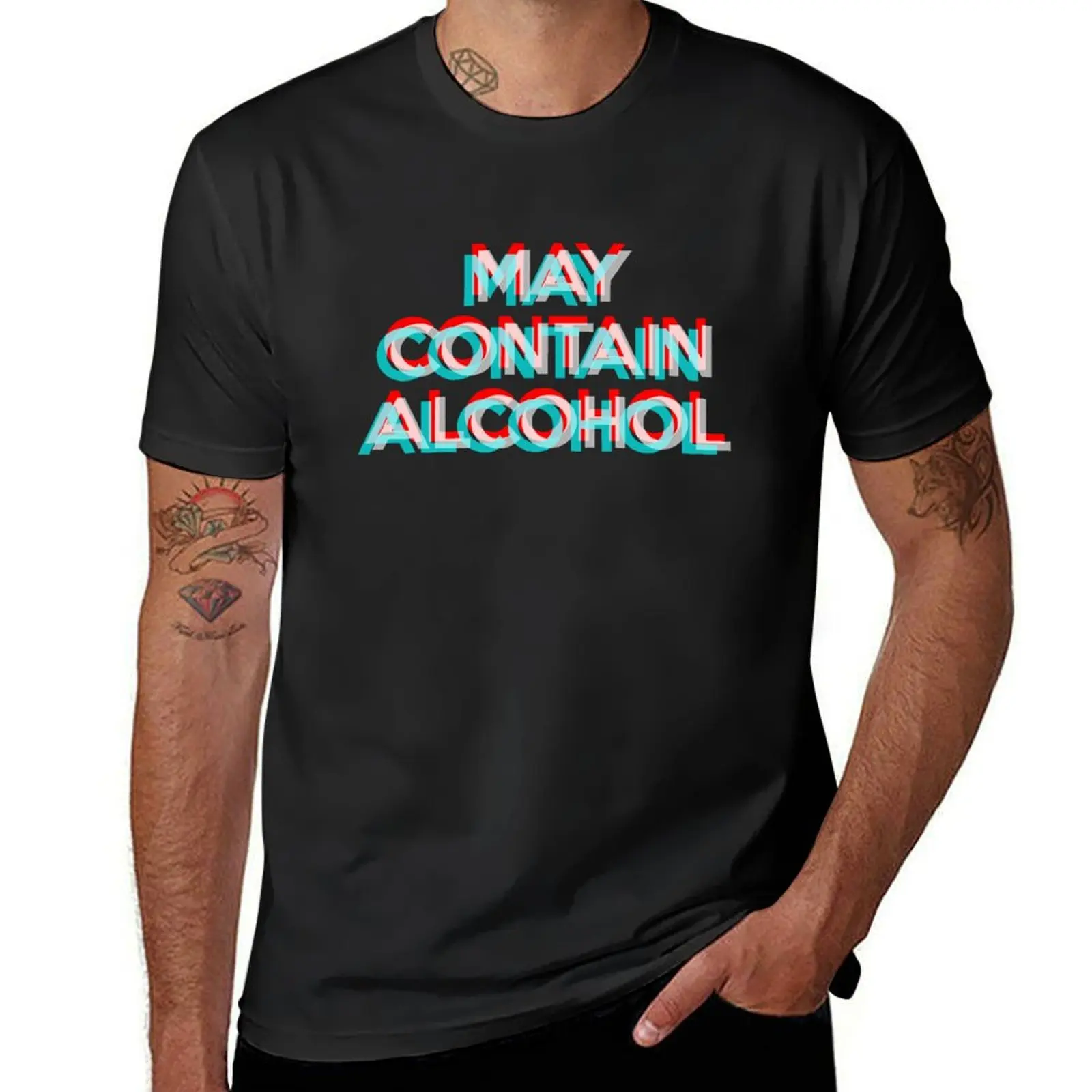 May Contain Alcohol T-Shirt customizeds blacks anime boys whites mens workout shirts