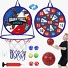 14 Inch 2-in-1 Dartboard and Basketball, Basketball Set Indoor Basketball Hoop, Sports Kids Outdoor Toy, 4