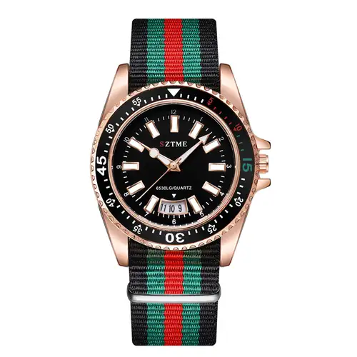 New fashionable men's nylon strap calendar watch, luxurious and simple business men's and women's night light quartz watch - Image 8