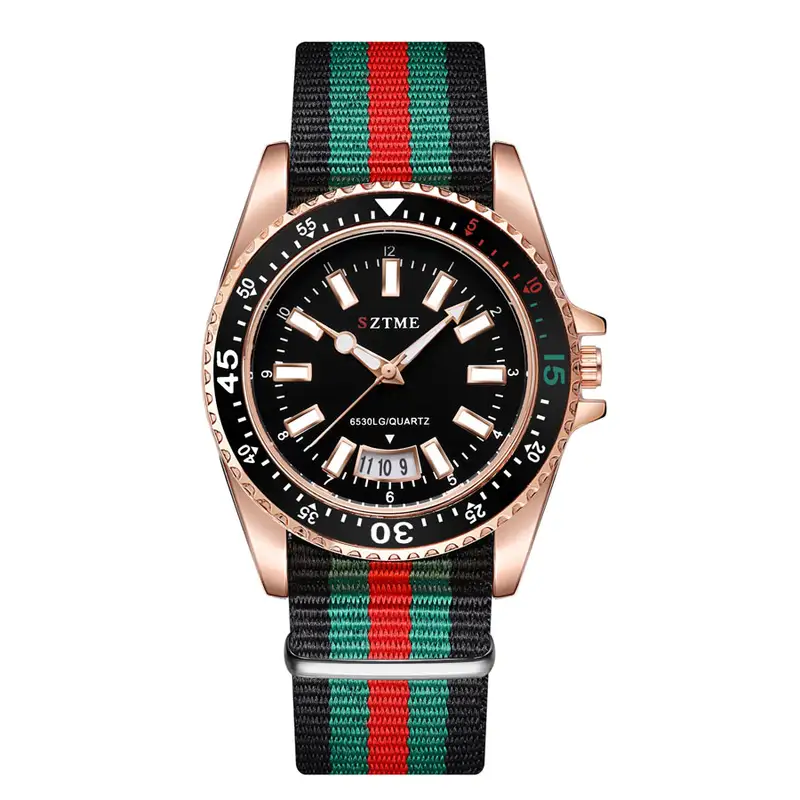 New fashionable men's nylon strap calendar watch, luxurious and simple business men's and women's night light quartz watch - Image 8