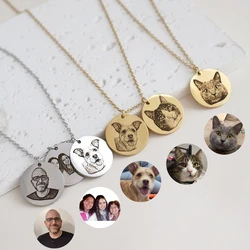 Personalized Portrait Pendant: Custom Engraved Necklace with Name (SILVER)