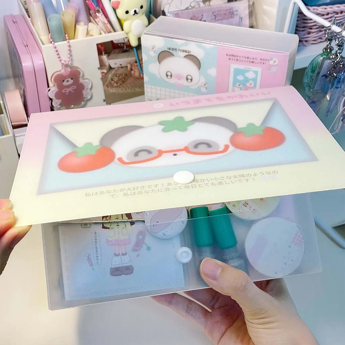WAKAWAKA Kawaii A6 Storage Container For Arts Diy Crafts Album Journal Planner Cute Storage Box craft storage box