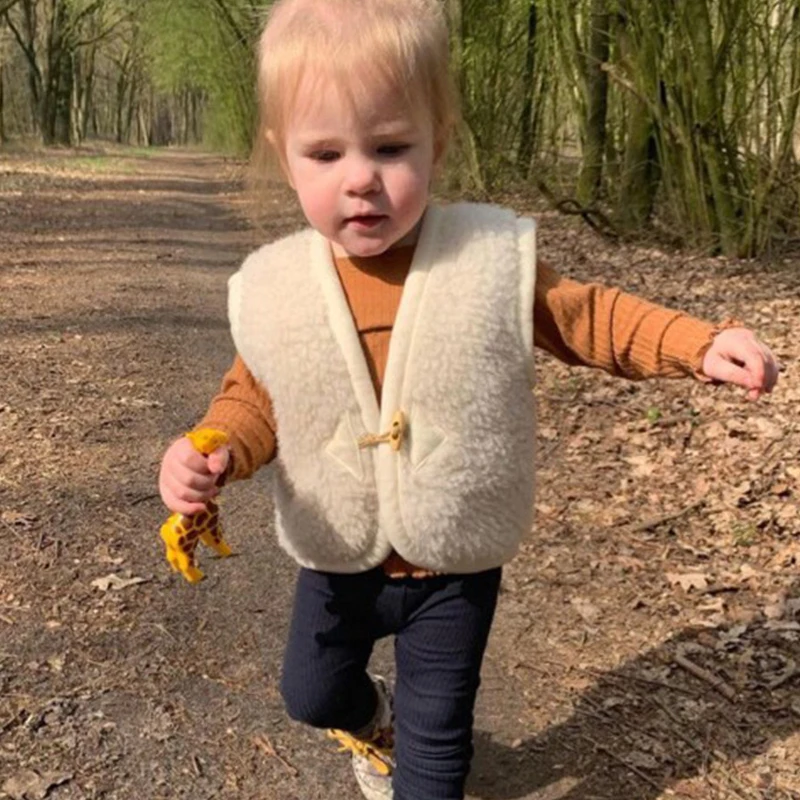 Baby Boys Vest New Winter Kids Clothes Sleeveless Cardigan Brand Girls Jacket Cotton Infant Fur Coat Casual Cute Warm Outwear