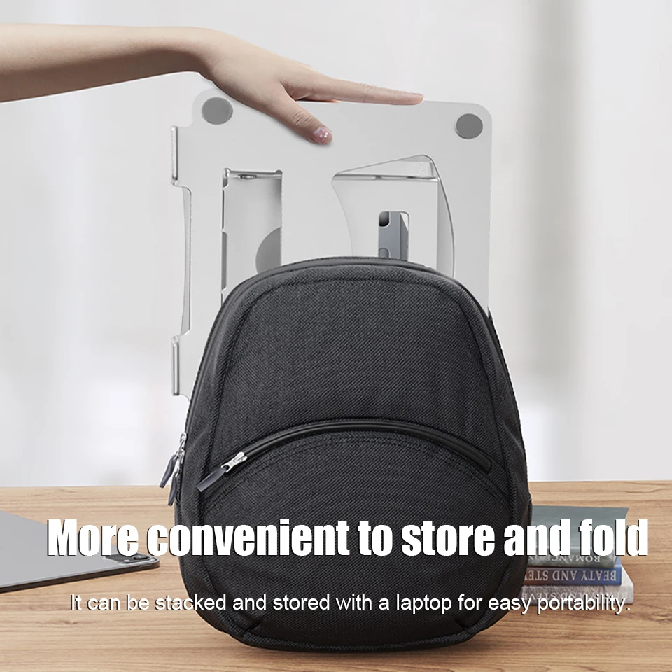 Universal Metal Suporte Dobrável Laptop Riser Portátil Suporte Tablet Suporte Notebook Macbook Air Pro Computador Ipad - Imagem 3
