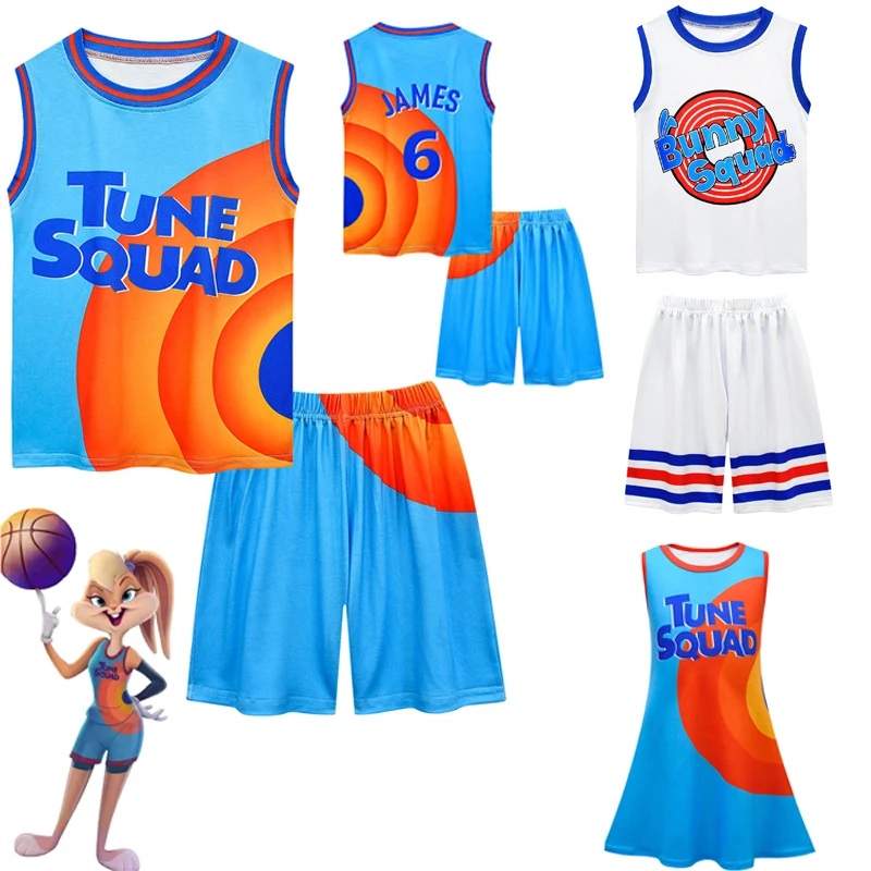 Kids clothing set Girls clothing set Basketball suit Kids sports suit Boys clothing set Children sports suit Boys tracksuits suit Boys tracksuits Training jersey Boys Girls Space Jam 2 Jersey Clothes Jamed Tune Squad Basketball Cosplay Vest Shorts Tracksuit Uniform Sports Suit Kids Clothes