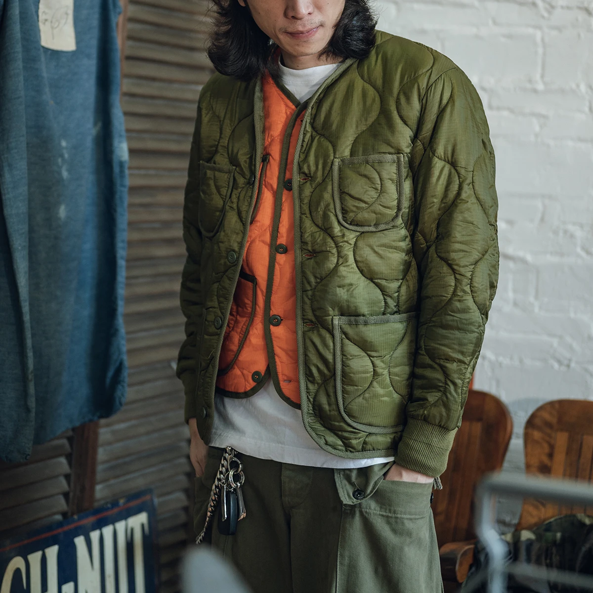 Non Stock Ripstop Nylon Quilted Jacket Winter Men's Warm Liner