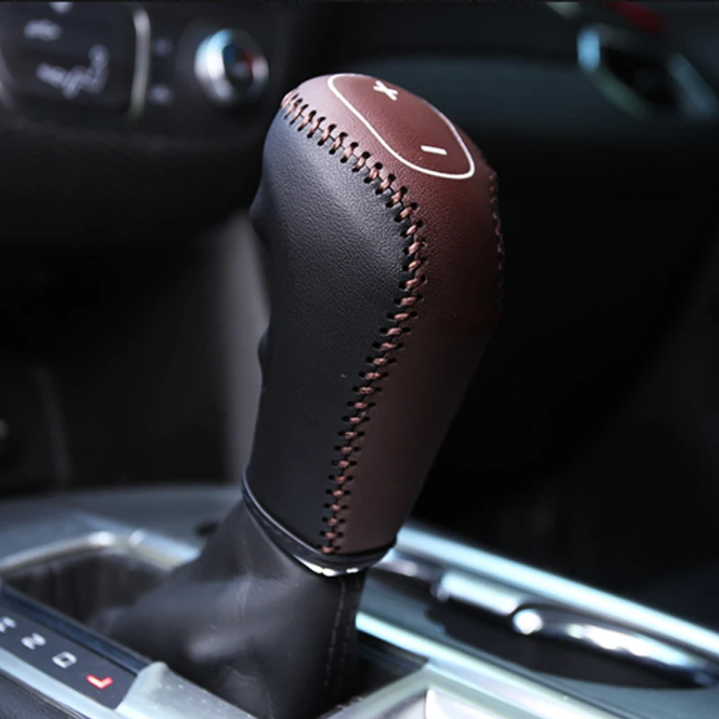 My Good Car  Leather Car Gear Head Shift Knob Protection Cover Case For Chevrolet Chevy Equinox 2016-2021 5