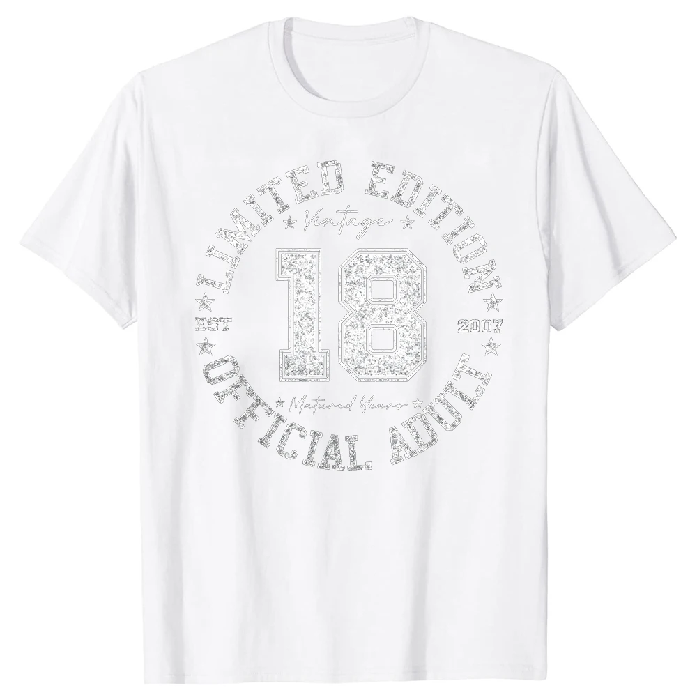 Vintage 18th Birthday Graphic Cotton T-Shirt