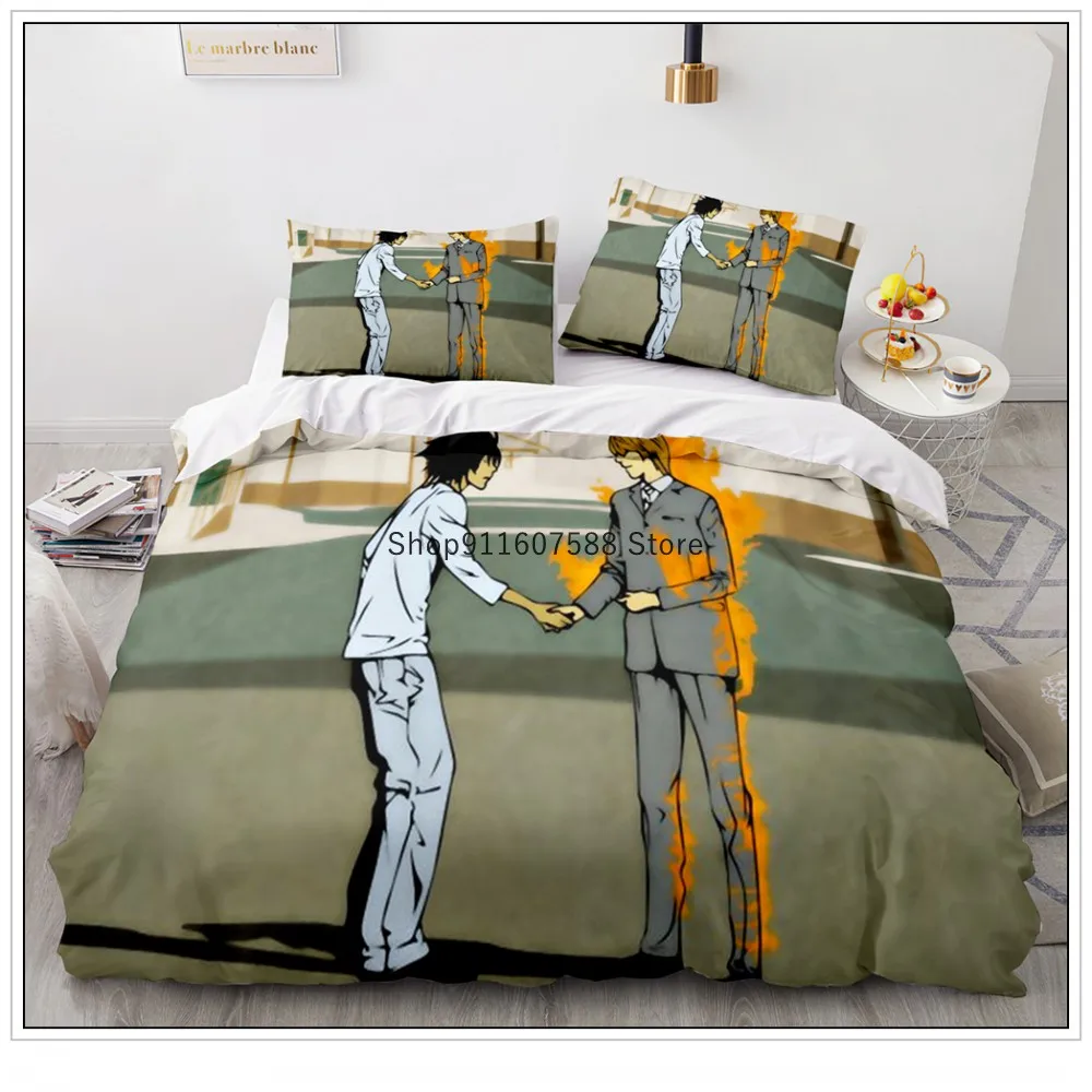 Luxury Death Note Bedding Set Anime Cartoon Duvet Cover Kids Bedclothes Soft Comforter Covers Pillowcase Home Textile