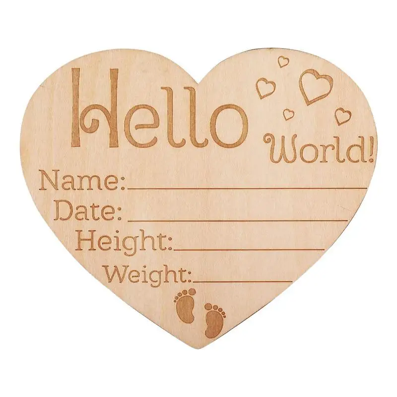 baby souvenir milestone newborn birth month record photography props toy celebration baby birth record card diy card Engraved Birth Stats Sign Newborn Announcement Welcome Baby Card DIY Wooden Card Birth Gift Baby Stage Card