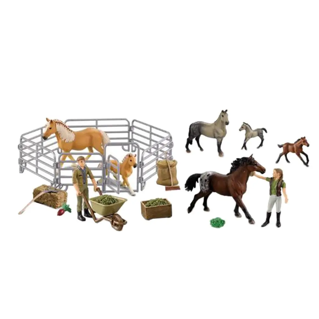 

Learning Simulation Animal Figure Set Happy W/ Fence Pretend Play