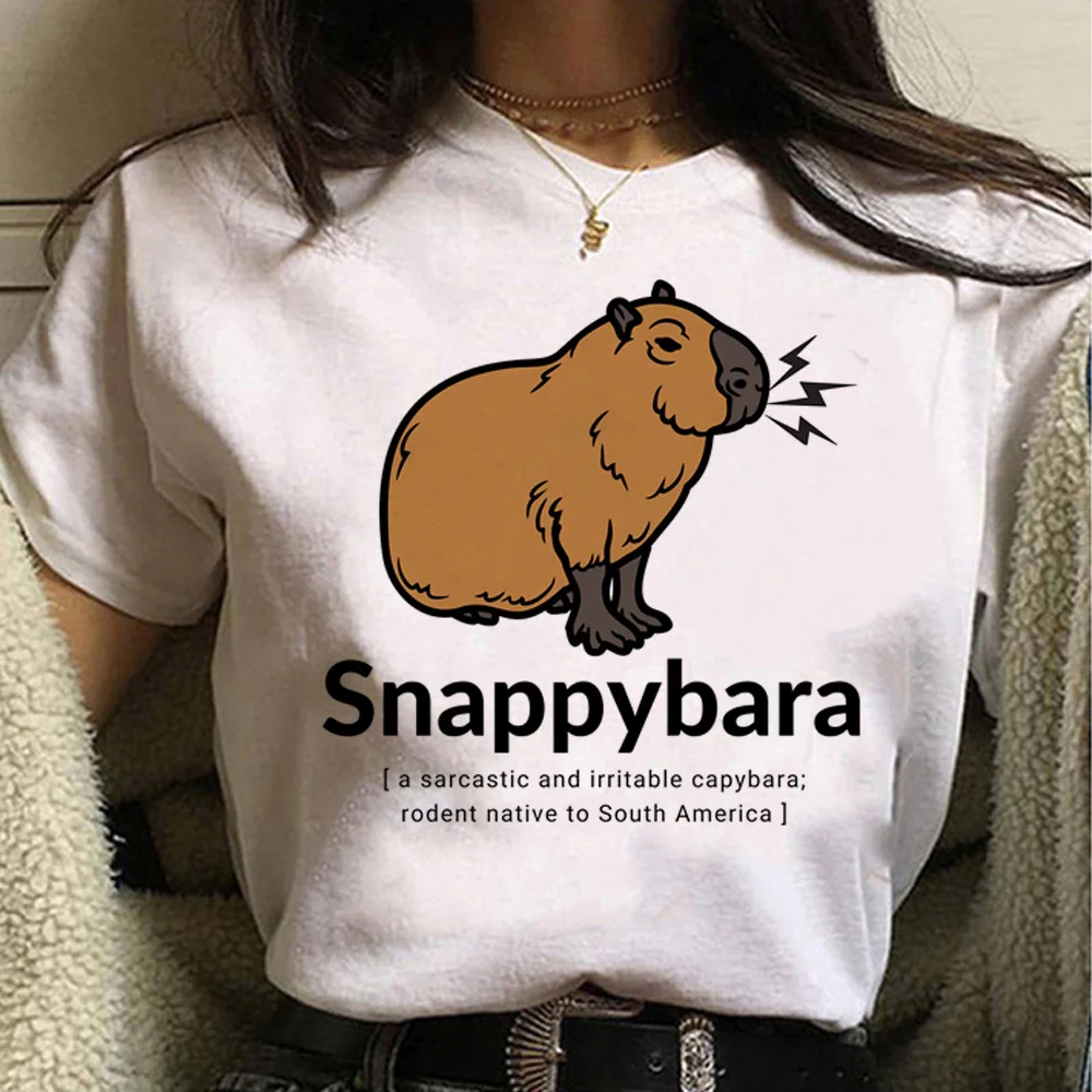 

Capybara t-shirts women designer manga funny top girl manga clothes