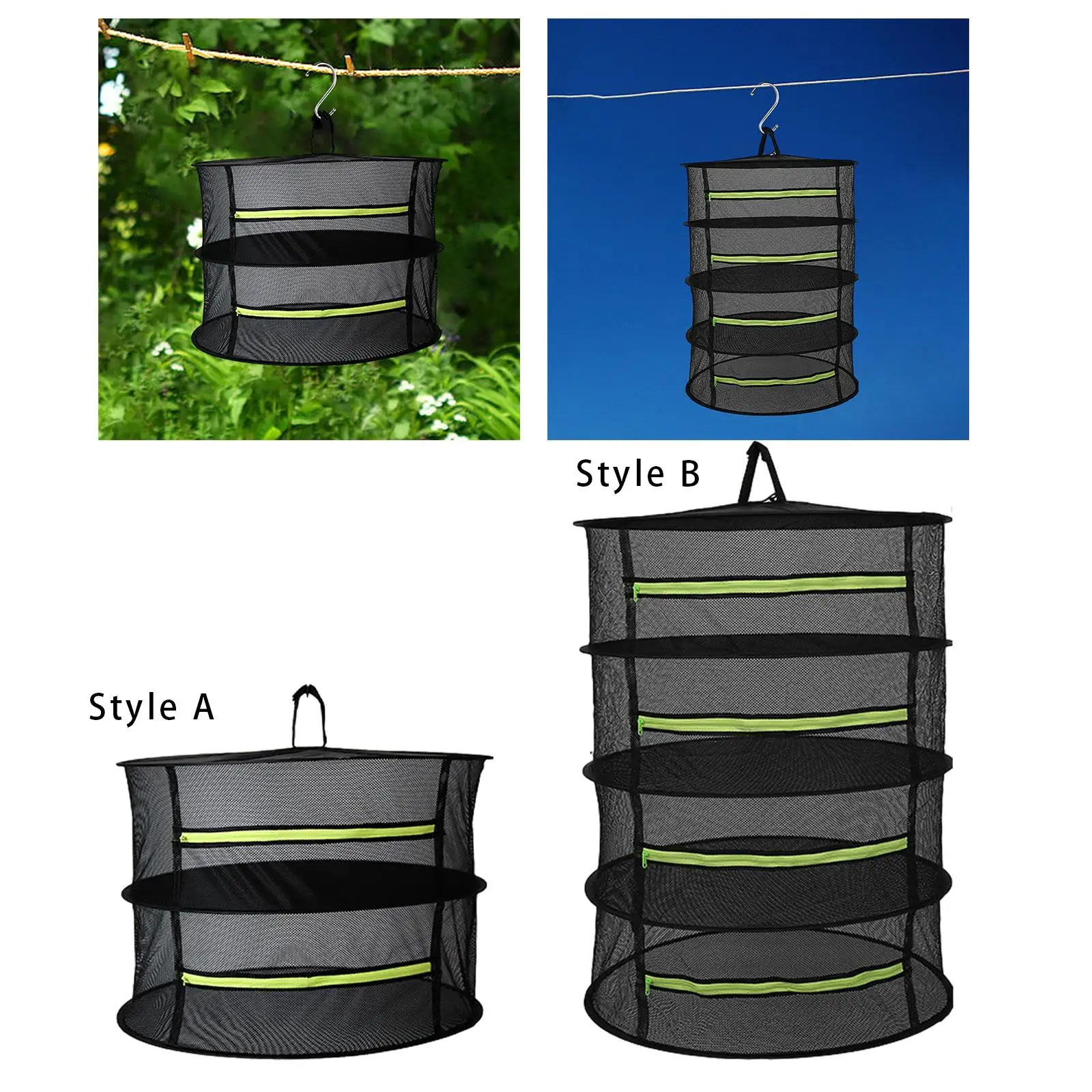 Herb Drying Rack Drying Cage Folding Lightweight Hanging Mesh Net for Vegetables Flowers Garden Outdoor Harvest Buds Hydroponics 2