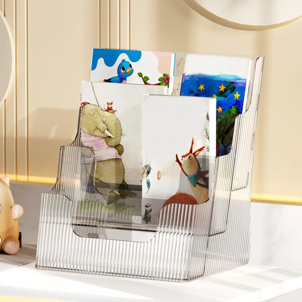 Space-saving Storage Container Transparent 4-layered Desktop File Storage Box for Scrapbook Paper Vinyl Sheets Cardstocks