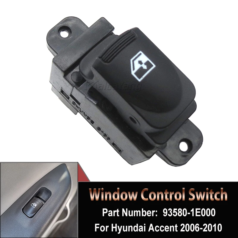 Carpopart Power Window Switch – Driver Left Side For Hyundai Accent 2006-2007, 14-Pin, Black