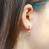 ALLNOEL Natural Tourmaline Dangle Earrings For Women Colorful Exquisite Four Leaf Clover Flower Rose Gold Jewelry Free Shipping 6