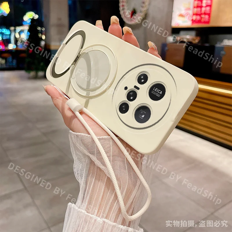 Magnetic Silicone Phone Case with Stand and Screen Protector