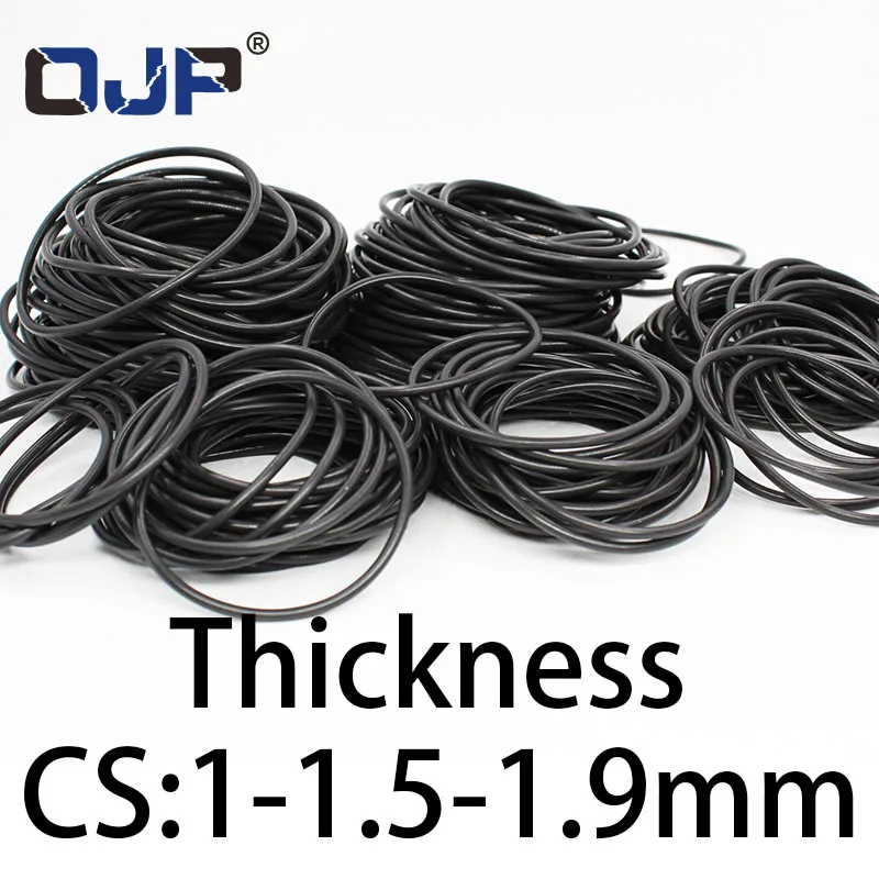 O링 두께 1/1.5/1.9mm CS 불소 고무 FKM 밀봉 온도 저항 개스킷 고무 링, 사양 완료