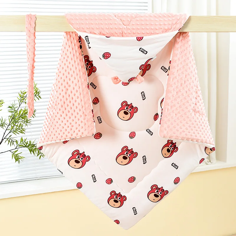 96x96cm Baby Blanket Newborn Baby in the Delivery Room Beanie Velvet Quilt Newborn Supplies Blanket Winter Thickened Quilt