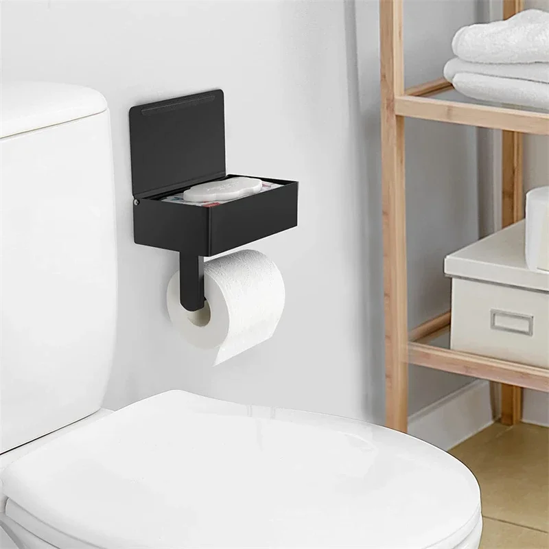 Wall Mount Toilet Paper Holder Bathroom Tissue Accessories Rack Holders Self Adhesive Punch Free Kitchen Roll Paper Accessory toilet paper rack toilet paper holder toilet roll holder tissue holder