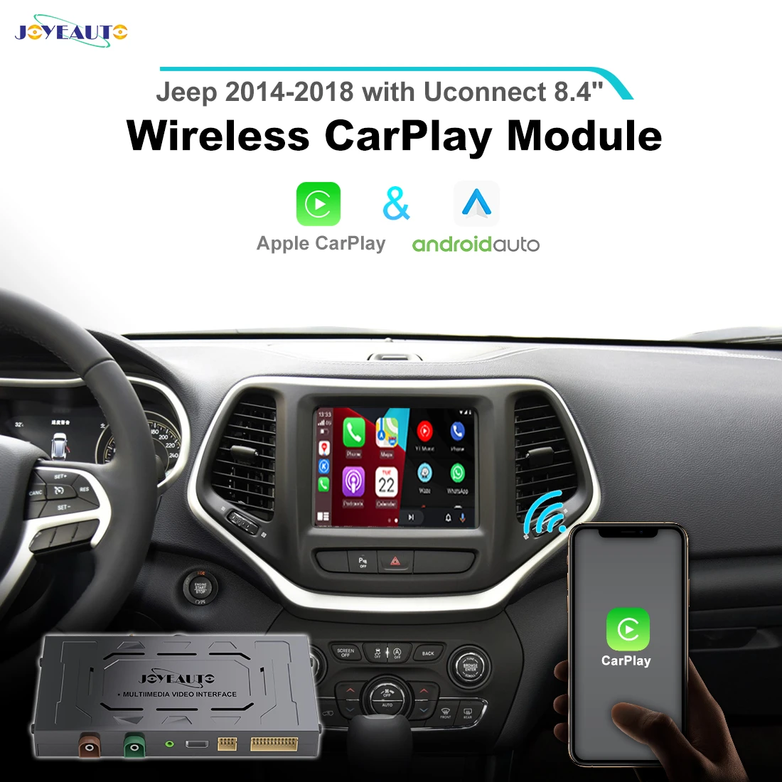 JoyeAuto Wireless Apple CarPlay For Jeep Grand Cherokee XJ KL Wrangler 2014  2018 Compass Commander Car Play Android Auto Mirror|Car Multimedia Player|  - AliExpress