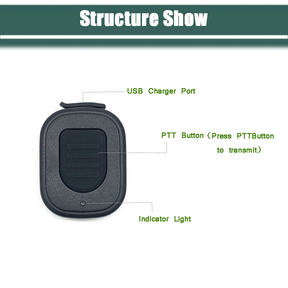 Wireless PTT Controller Z04 Hands-Free Walkie Talkie Button for Android iOS Mobi