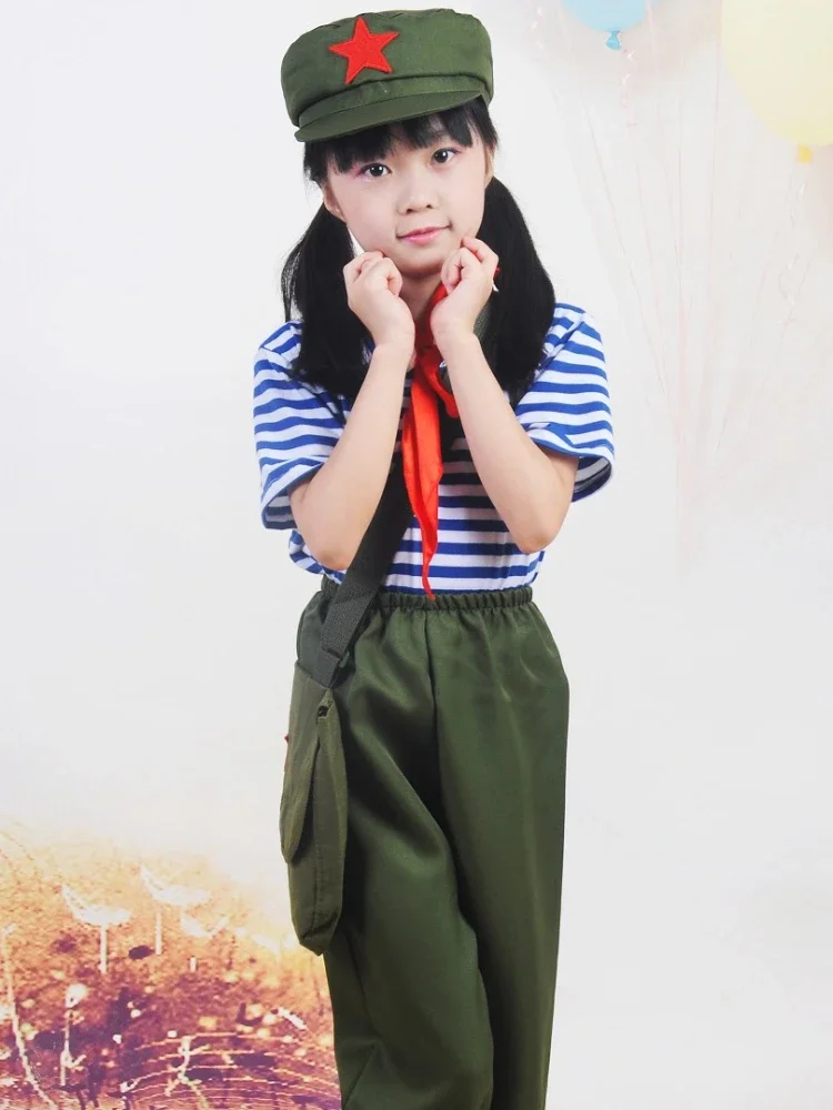 New Arrive Children's Scouting Uniforms Red Army Uniform for Children Military Costumes Performances Clothing Adult Kids