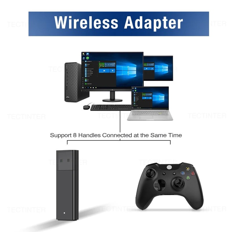 USB Receiver For Xbox One 2nd Generation Controller PC Wireless