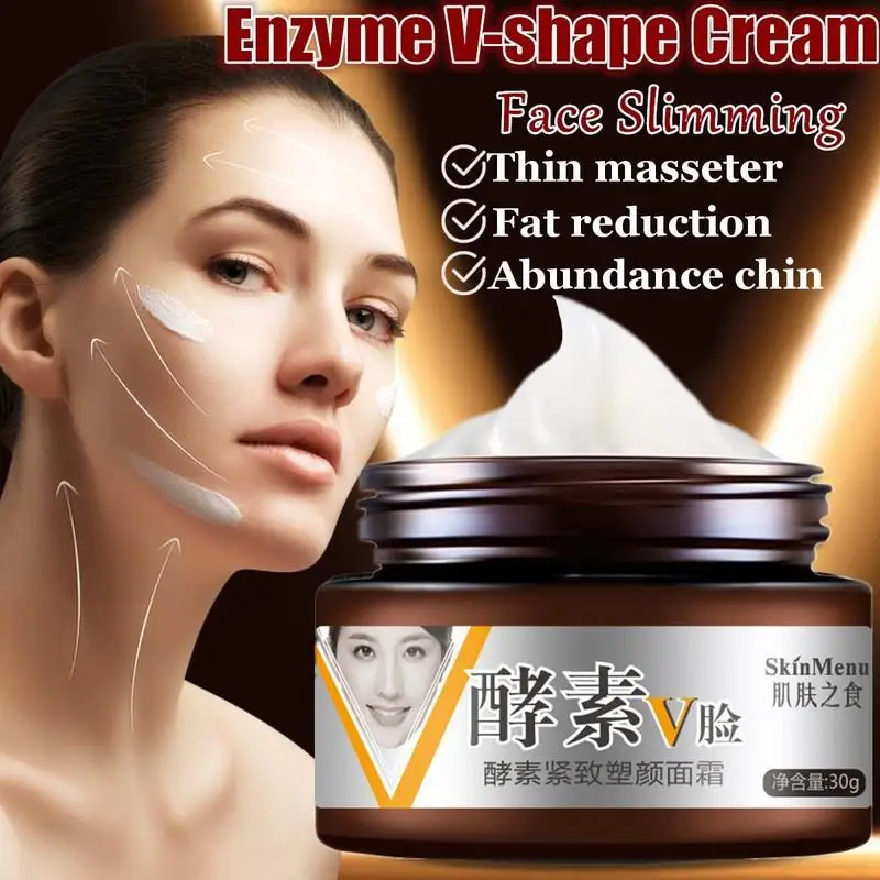 Face Cream V-Shape Face Slimming Cream Firming Lifting Enzyme Thin Cream Double Chin Cheek Slimming Fat Burning Beauty Products