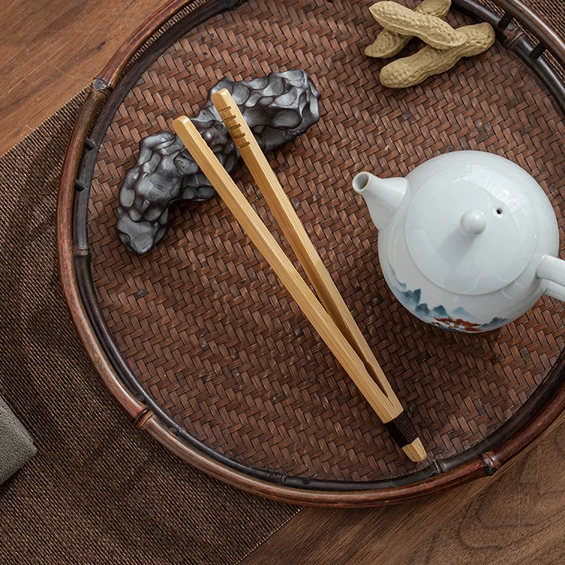 Anti-scalding Tea Cup Clips Kung Fu Set Accessories Leaf Tweezers Bamboo Clip Natural Root Single Sugar Tongs Teaware Kitchen