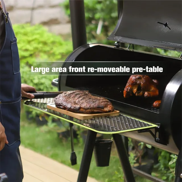 Heavy Duty Offset Smoker Grill 4