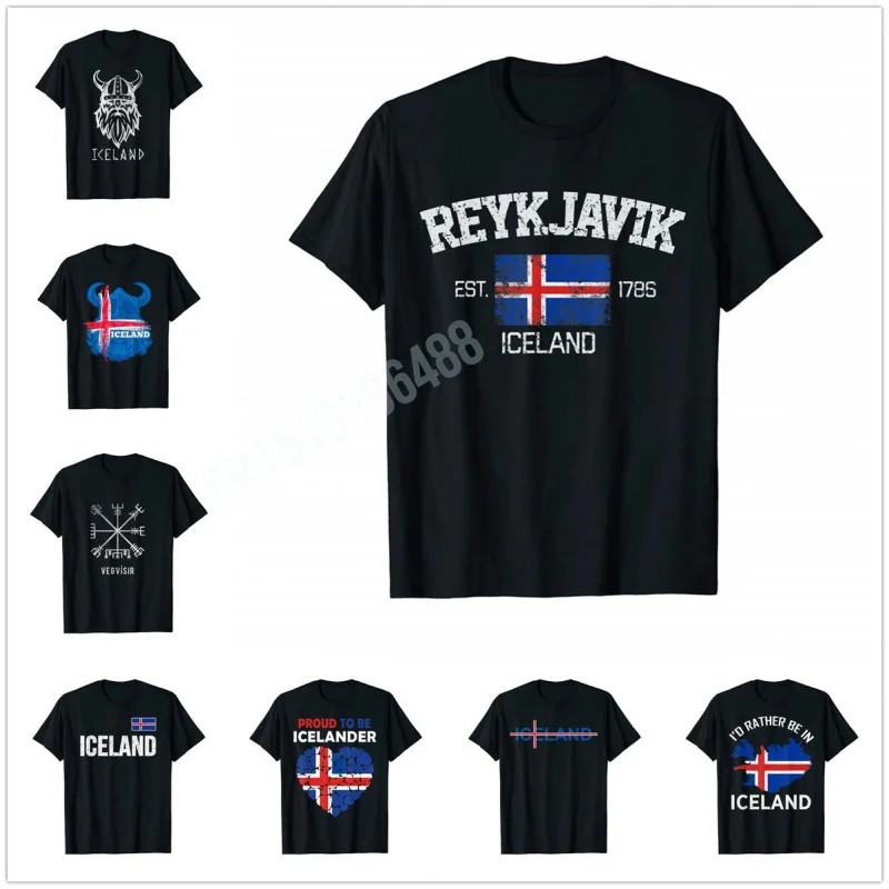 

Футболка Мужская/Женская винтажная, 100% хлопок, сувенир в винтажном стиле, с изображением острова Исландия, викингов, карта, подарок