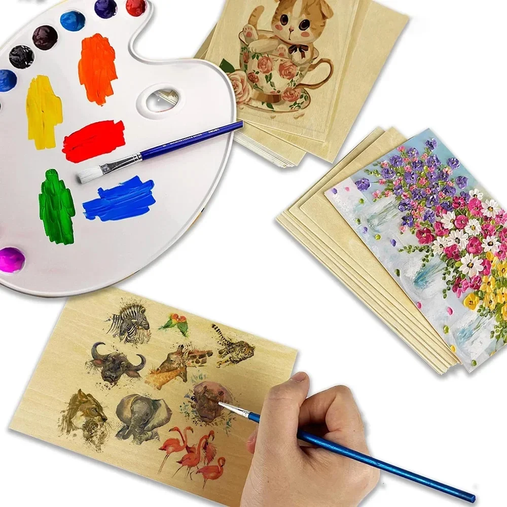 5pcs/10Pcs 15*10CM*2MM Thin Basswood Board Blank Unfinished Wood Craft Model Making